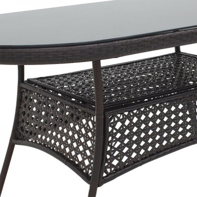 Τραπέζι Cellin pakoworld μέταλλο-pe rattan καφέ 160x80x77εκ WINTER SALES Τραπέζι Cellin pakoworld μέταλλο-pe rattan καφέ 160x80x77εκ WINTER SALES