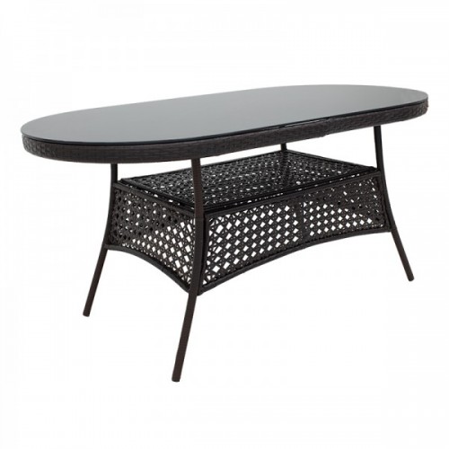 Τραπέζι Cellin pakoworld μέταλλο-pe rattan καφέ 160x80x77εκ WINTER SALES Τραπέζι Cellin pakoworld μέταλλο-pe rattan καφέ 160x80x77εκ WINTER SALES