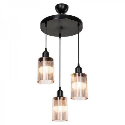 Φωτιστικό οροφής τρίφωτο PWL-1195 pakoworld Ε27 μαύρο-amber Φ30x80εκ Φωτιστικό οροφής τρίφωτο PWL-1195 pakoworld Ε27 μαύρο-amber Φ30x80εκ