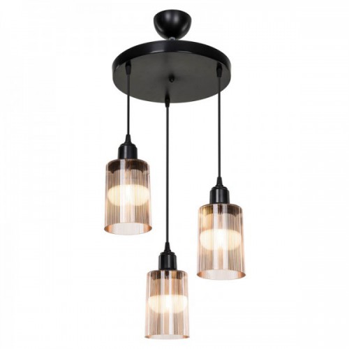 Φωτιστικό οροφής τρίφωτο PWL-1195 pakoworld Ε27 μαύρο-amber Φ30x80εκ Φωτιστικό οροφής τρίφωτο PWL-1195 pakoworld Ε27 μαύρο-amber Φ30x80εκ