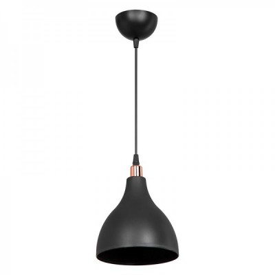 Φωτιστικό οροφής μονόφωτο Lofty pakoworld Ε27 μαύρο Φ18x22εκ