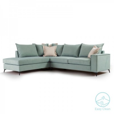 Γωνιακός καναπές δεξιά γωνία Romantic pakoworld ύφασμα Ciel-Cream 290x235x95εκ Γωνιακός καναπές δεξιά γωνία Romantic pakoworld ύφασμα Ciel-Cream 290x235x95εκ