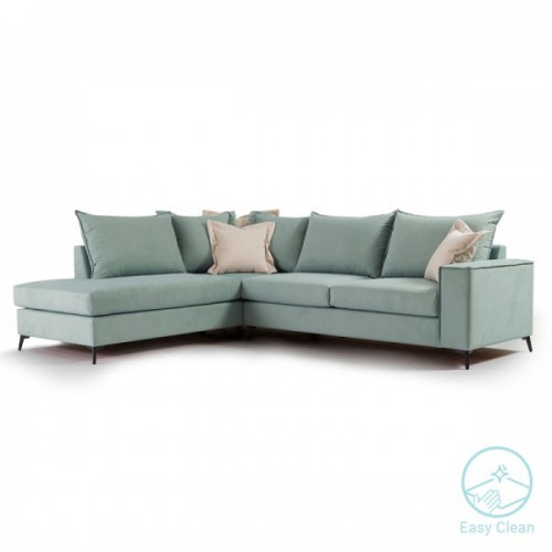 Γωνιακός καναπές δεξιά γωνία Romantic pakoworld ύφασμα Ciel-Cream 290x235x95εκ Γωνιακός καναπές δεξιά γωνία Romantic pakoworld ύφασμα Ciel-Cream 290x235x95εκ