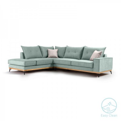 Γωνιακός καναπές δεξιά γωνία Luxury II pakoworld ύφασμα ciel-cream 290x235x95εκ Γωνιακός καναπές δεξιά γωνία Luxury II pakoworld ύφασμα ciel-cream 290x235x95εκ