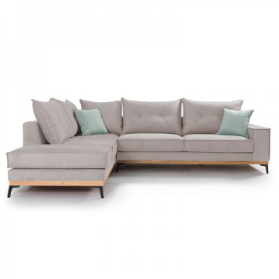 Γωνιακός καναπές δεξιά γωνία Luxury II pakoworld ύφασμα elephant-ciel 290x235x95εκ Γωνιακός καναπές δεξιά γωνία Luxury II pakoworld ύφασμα elephant-ciel 290x235x95εκ