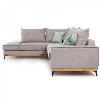 Γωνιακός καναπές δεξιά γωνία Luxury II pakoworld ύφασμα elephant-ciel 290x235x95εκ Γωνιακός καναπές δεξιά γωνία Luxury II pakoworld ύφασμα elephant-ciel 290x235x95εκ