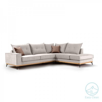 Γωνιακός καναπές αριστερή γωνία Luxury II pakoworld ύφασμα cream-mocha 290x235x95εκ Γωνιακός καναπές αριστερή γωνία Luxury II pakoworld ύφασμα cream-mocha 290x235x95εκ