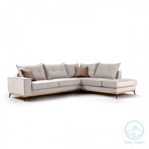 Γωνιακός καναπές αριστερή γωνία Luxury II pakoworld ύφασμα cream-mocha 290x235x95εκ Γωνιακός καναπές αριστερή γωνία Luxury II pakoworld ύφασμα cream-mocha 290x235x95εκ