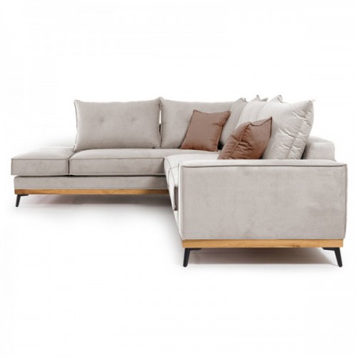 Γωνιακός καναπές δεξιά γωνία Luxury II pakoworld ύφασμα cream-mocha 290x235x95εκ Γωνιακός καναπές δεξιά γωνία Luxury II pakoworld ύφασμα cream-mocha 290x235x95εκ