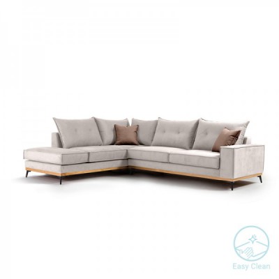 Γωνιακός καναπές δεξιά γωνία Luxury II pakoworld ύφασμα cream-mocha 290x235x95εκ Γωνιακός καναπές δεξιά γωνία Luxury II pakoworld ύφασμα cream-mocha 290x235x95εκ