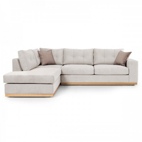 Γωνιακός καναπές δεξιά γωνία Boston pakoworld ύφασμα cream-mocha 280x225x90εκ Γωνιακός καναπές δεξιά γωνία Boston pakoworld ύφασμα cream-mocha 280x225x90εκ