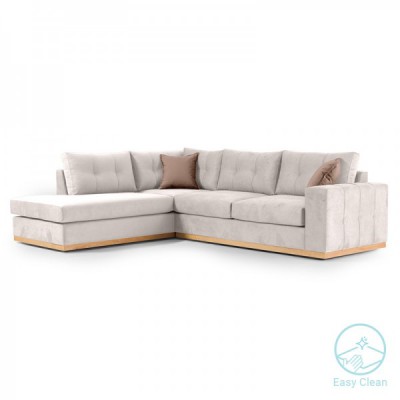Γωνιακός καναπές δεξιά γωνία Boston pakoworld ύφασμα cream-mocha 280x225x90εκ Γωνιακός καναπές δεξιά γωνία Boston pakoworld ύφασμα cream-mocha 280x225x90εκ