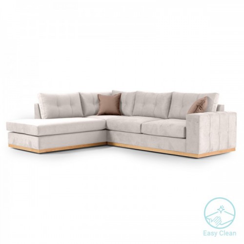 Γωνιακός καναπές δεξιά γωνία Boston pakoworld ύφασμα cream-mocha 280x225x90εκ Γωνιακός καναπές δεξιά γωνία Boston pakoworld ύφασμα cream-mocha 280x225x90εκ