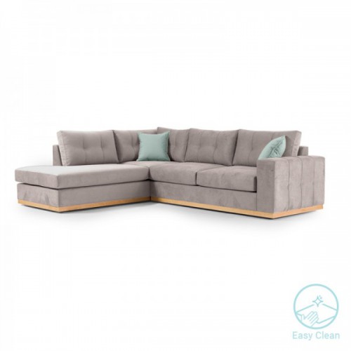 Γωνιακός καναπές δεξιά γωνία Boston pakoworld ύφασμα elephant-ciel 280x225x90εκ Γωνιακός καναπές δεξιά γωνία Boston pakoworld ύφασμα elephant-ciel 280x225x90εκ