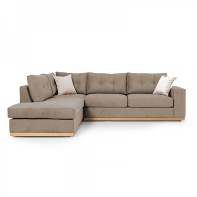 Γωνιακός καναπές δεξιά γωνία Boston pakoworld ύφασμα mocha-cream 280x225x90εκ Γωνιακός καναπές δεξιά γωνία Boston pakoworld ύφασμα mocha-cream 280x225x90εκ