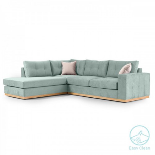 Γωνιακός καναπές δεξιά γωνία Boston pakoworld ύφασμα ciel-cream 280x225x90εκ Γωνιακός καναπές δεξιά γωνία Boston pakoworld ύφασμα ciel-cream 280x225x90εκ