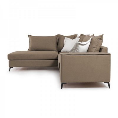 Γωνιακός καναπές δεξιά γωνία Romantic pakoworld ύφασμα mocha-cream 290x235x95εκ Γωνιακός καναπές δεξιά γωνία Romantic pakoworld ύφασμα mocha-cream 290x235x95εκ
