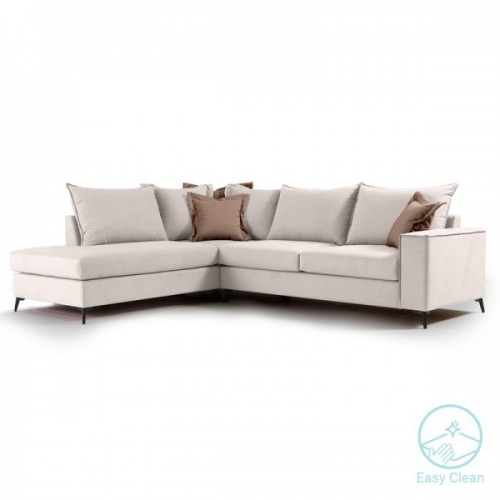 Γωνιακός καναπές δεξιά γωνία Romantic pakoworld ύφασμα cream-mocha 290x235x95εκ Γωνιακός καναπές δεξιά γωνία Romantic pakoworld ύφασμα cream-mocha 290x235x95εκ