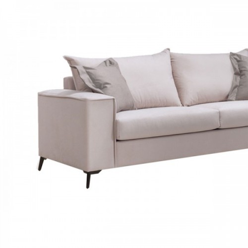 Καναπές Verona 3θέσιος cream - μαξιλάρια mocha 225x93x100εκ Σαλόνι