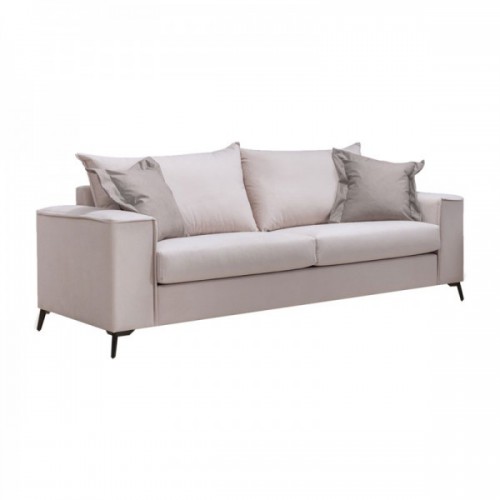 Καναπές Verona 3θέσιος cream - μαξιλάρια mocha 225x93x100εκ Σαλόνι