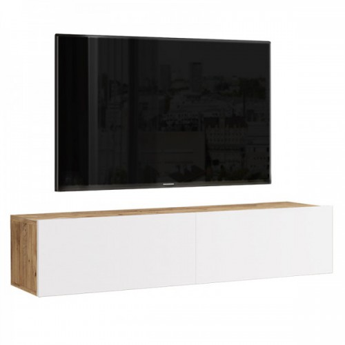 Έπιπλο τηλεόρασης επιτοίχιο Serit pakoworld λευκό-sonoma 140x31.6x29.6εκ Σαλόνι Έπιπλο τηλεόρασης επιτοίχιο Serit pakoworld λευκό-sonoma 140x31.6x29.6εκ Σαλόνι