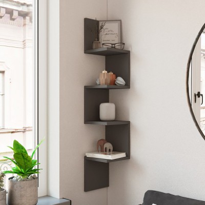 Ραφιέρα τοίχου Belinda pakoworld ανθρακί 22x22x117.2εκ Ραφιέρα τοίχου Belinda pakoworld ανθρακί 22x22x117.2εκ