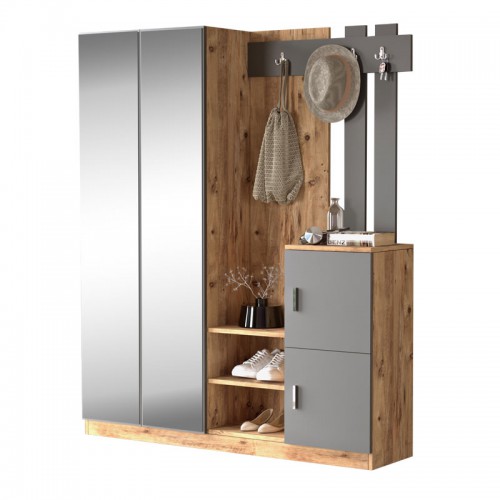 Έπιπλο εισόδου Doorse pakoworld μελαμίνης ανθρακί-sonoma 147.5x35x180εκ Οργάνωση Σπιτιού - Μπάνιο Έπιπλο εισόδου Doorse pakoworld μελαμίνης ανθρακί-sonoma 147.5x35x180εκ Οργάνωση Σπιτιού - Μπάνιο