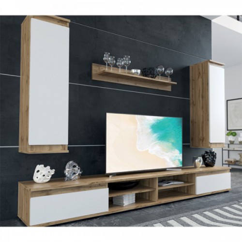 Σύνθετο σαλονιού Sandro pakoworld καρυδί-λευκό 175x37x160εκ Σαλόνι Σύνθετο σαλονιού Sandro pakoworld καρυδί-λευκό 175x37x160εκ Σαλόνι