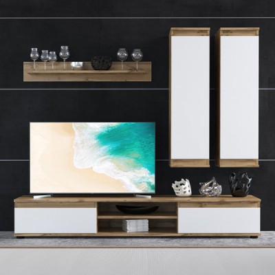 Σύνθετο σαλονιού Sandro pakoworld καρυδί-λευκό 175x37x160εκ Σαλόνι Σύνθετο σαλονιού Sandro pakoworld καρυδί-λευκό 175x37x160εκ Σαλόνι