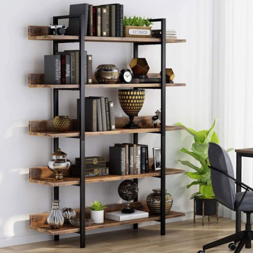 Βιβλιοθήκη Almond pakoworld καρυδί-μαύρο 119x27x185εκ Έπιπλα Γραφείου Βιβλιοθήκη Almond pakoworld καρυδί-μαύρο 119x27x185εκ Έπιπλα Γραφείου