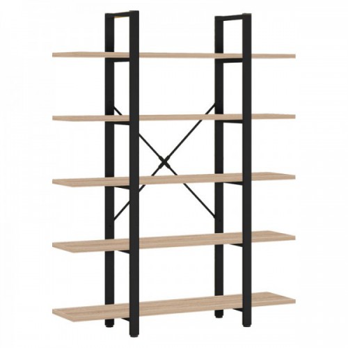 Βιβλιοθήκη Esthon pakoworld φυσικό-μαύρο μέταλλο 120x28x184εκ Βιβλιοθήκη Esthon pakoworld φυσικό-μαύρο μέταλλο 120x28x184εκ