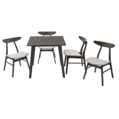 Tραπεζαρία Benson - Orlean pakoworld σετ 5τμχ rustic grey - ύφασμα γκρι 80x80x75εκ Tραπεζαρία Benson - Orlean pakoworld σετ 5τμχ rustic grey - ύφασμα γκρι 80x80x75εκ