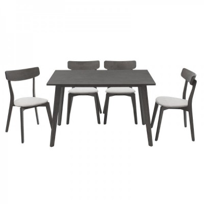 Tραπεζαρία Benson - Toto pakoworld σετ 5τμχ rustic grey - ύφασμα γκρι 120x75x75εκ Tραπεζαρία Benson - Toto pakoworld σετ 5τμχ rustic grey - ύφασμα γκρι 120x75x75εκ