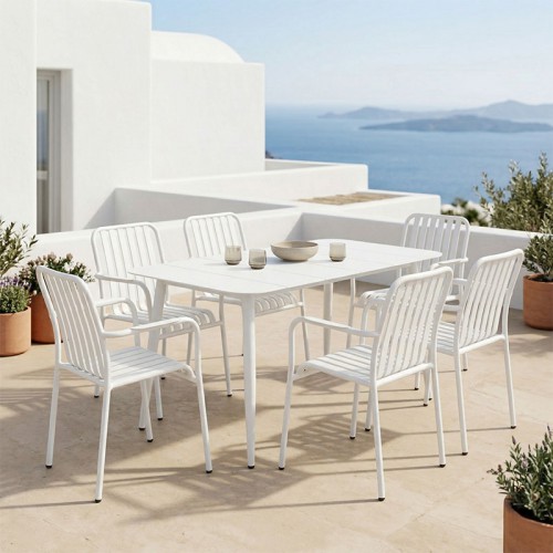 Τραπεζαρία Heven Vista pakoworld σετ 7τεμ λευκό αλουμίνιο 120x70x72εκ Εξωτερικού Χώρου Τραπεζαρία Heven Vista pakoworld σετ 7τεμ λευκό αλουμίνιο 120x70x72εκ Εξωτερικού Χώρου