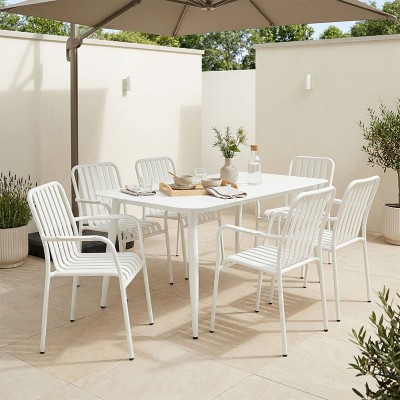 Τραπεζαρία Heven Vista pakoworld σετ 7τεμ λευκό αλουμίνιο 150x80x72εκ Τραπεζαρία Heven Vista pakoworld σετ 7τεμ λευκό αλουμίνιο 150x80x72εκ
