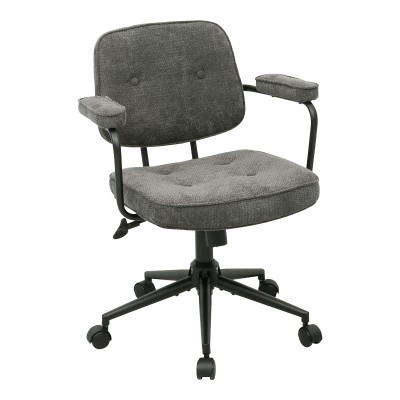 Καρέκλα γραφείου Leberta pakoworld ανθρακί ύφασμα 64x63,5x86-96εκ