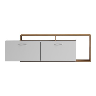 Έπιπλο τηλεόρασης Tobler pakoworld σε oak- λευκή απόχρωση 170x40x53εκ Σαλόνι