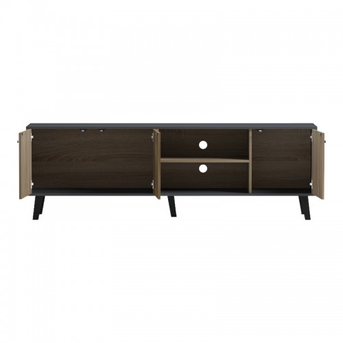 Έπιπλο τηλεόρασης Tuscany pakoworld sonoma-ανθρακί 180x41x51εκ Σαλόνι