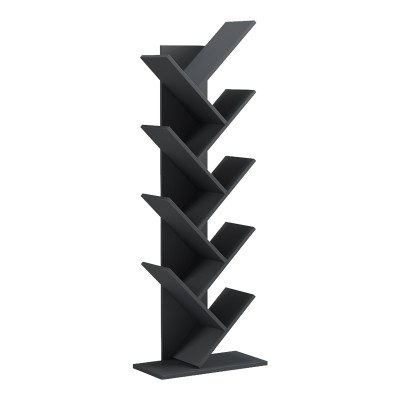 Βιβλιοθήκη Fyllo pakoworld ανθρακί 50x25x141.5εκ