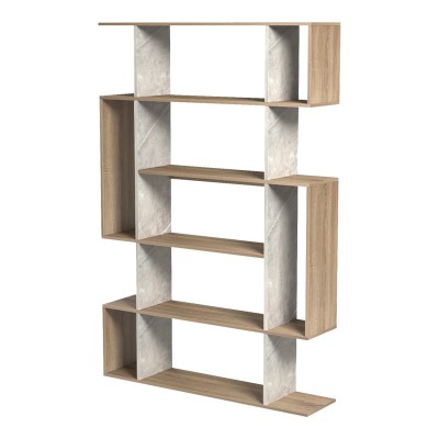 Βιβλιοθήκη Mito pakoworld sonoma - μπεζ μαρμάρου 108.5x25x161εκ Έπιπλα Γραφείου