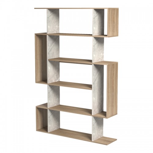 Βιβλιοθήκη Mito pakoworld sonoma - μπεζ μαρμάρου 108.5x25x161εκ Έπιπλα Γραφείου