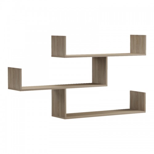 Ραφιέρα τοίχου Tiber pakoworld sonoma 120x22x67εκ Σαλόνι