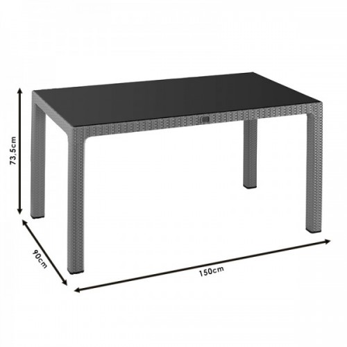 Τραπέζι Explore pakoworld με UV protection PP καφέ 150x90x73.5εκ Εξωτερικού Χώρου