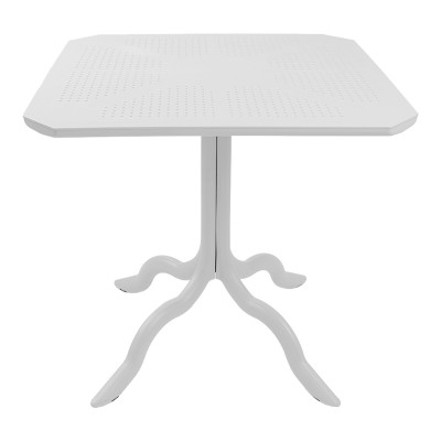 Τραπέζι Icon pakoworld PP σε λευκή απόχρωση 80x80x74.5εκ
