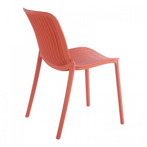 Καρέκλα Teragi στοιβαζόμενη pakoworld pp με UV protection terracotta 58x43.5x82εκ Εξωτερικού Χώρου