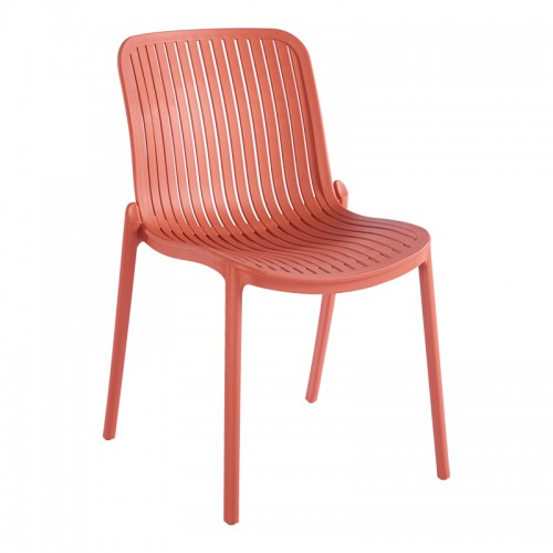 Καρέκλα Teragi στοιβαζόμενη pakoworld pp με UV protection terracotta 58x43.5x82εκ Εξωτερικού Χώρου