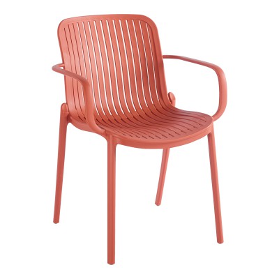 Πολυθρόνα Teragi στοιβαζόμενη pakoworld pp με UV protection terracotta 59x57x82εκ