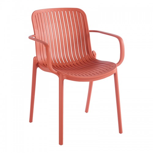 Πολυθρόνα Teragi στοιβαζόμενη pakoworld pp με UV protection terracotta 59x57x82εκ Εξωτερικού Χώρου