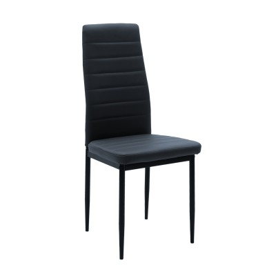 ΣΕΤ Καρέκλα Parker pakoworld PU ανθρακί-μαύρο πόδι 42x48x98εκ