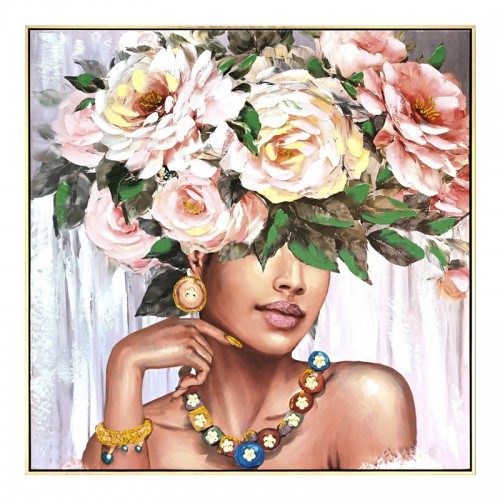 Πίνακας σε καμβά Flowergirl Inart 82x4.5x82εκ Διακόσμηση - Φως - Χαλιά Πίνακας σε καμβά Flowergirl Inart 82x4.5x82εκ Διακόσμηση - Φως - Χαλιά
